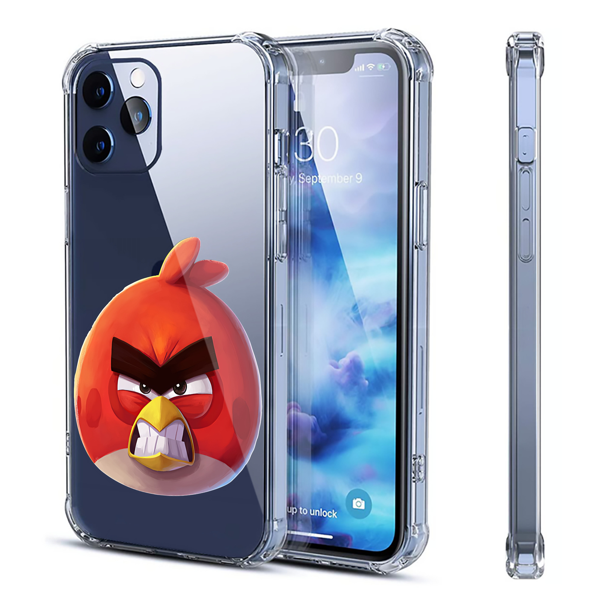 （画像用） Angry Birds アングリーバード 【iPhone 12シリーズ対応】透明スマホケース（クリアソフトケース）